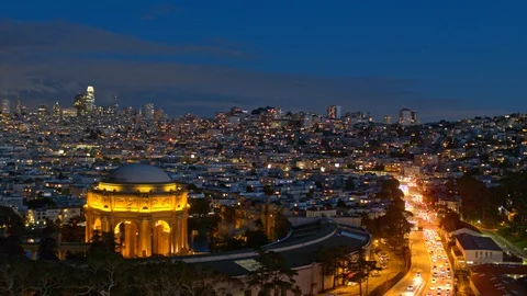 San Francisco At Dusk Stock Footage 101335991