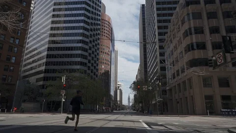 San Francisco Empty Streets Coronavirus 스톡 동영상 126882005