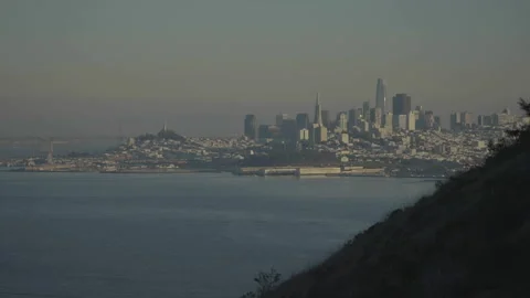 San Francisco financial district background with foreground Stock Footage 333576110