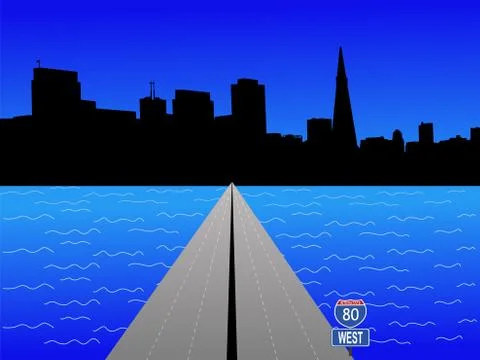 San francisco freeway 스톡 일러스트