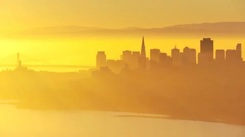 San Francisco God Rays Through City Stock Footage 10678808