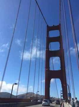 San Francisco / Golden Gate Bridge / on road 写真素材