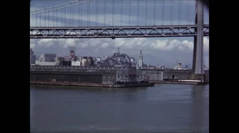 San Francisco Landmarks and Oakland Bay Bridge Stock Footage 47642853