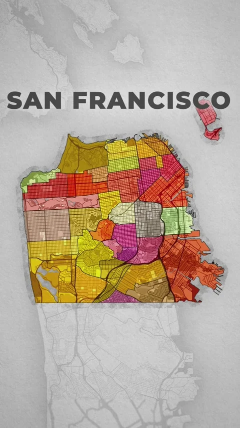 San Francisco (map) Stock Footage 260245393