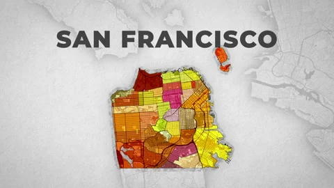 San Francisco (map) Stock Footage 260245535