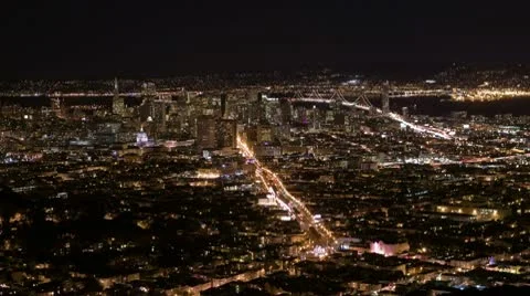 San Francisco At Night Stock Footage 10578169