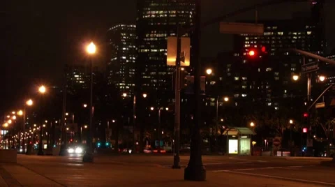 San Francisco Night Streets Time Lapse HD Stock Footage 7743653