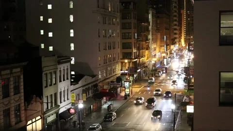San Francisco Night Traffic Time Lapse Stock Footage 160444360
