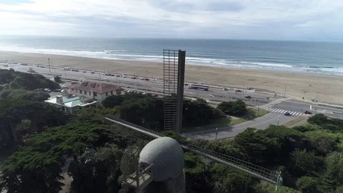 San Francisco Ocean Beach Windmill Aerial Angle Pan 스톡 동영상 82443848
