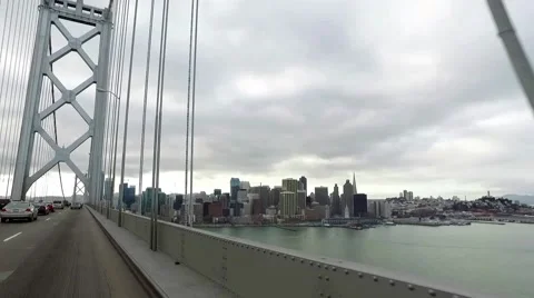 San Francisco Riding through the Bridge Next to the waters Stock Footage 58428367