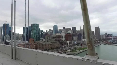 San Francisco skyline from a car Stock Footage 58428488