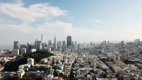 San Francisco skyline - drone footage Stock Footage
