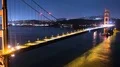 San Francisco Skyline Golden Gate Bridge Reflected On Ocean 4k or 4k+ Resolution