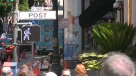 San Francisco Union Square intersection zoom out Stock Footage 152357