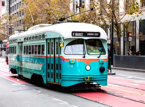 San Francisco, USA, The Cable car tram Stock Photos