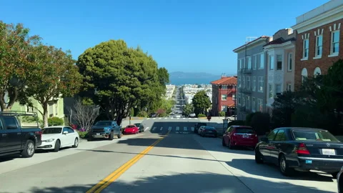 San Francisco. View from inside a car through the windshield  Stock Footage 271615734