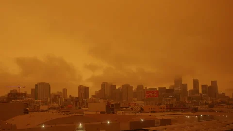 San Francisco Wildfire Smoke Timelapse Wide Stock Footage