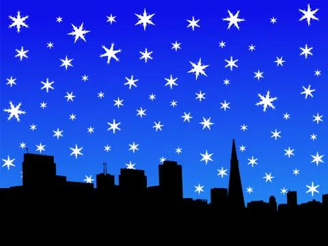 San francisco in winter Stock Illustration