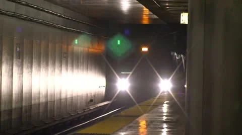 San Francisco Workday BART Trains Stop Unload Video stock 10748935