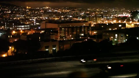San Francsico City Lights Stock Footage