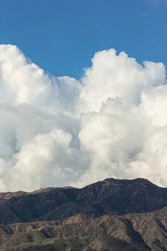 San gabriel mountains with clouds Stock Photos