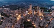 San Gimignano, Tuscany - Ita - Aerial View Stock Footage