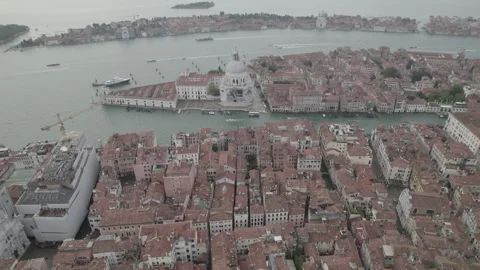 San Giorgio Maggiore and Venetian Canals (Flat Profile) Stock Footage 298550341