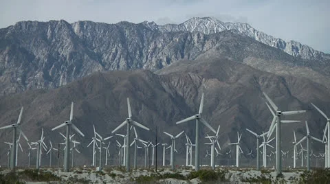 San Gorgonio Pass Wind Farm Stock Footage 25449341