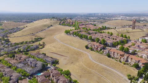 San Jose California Aerial Pullback View of Communications Hill Homes 01 Stock Footage 335346741