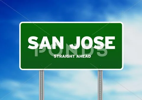 San jose, california highway sign Stock Illustration
