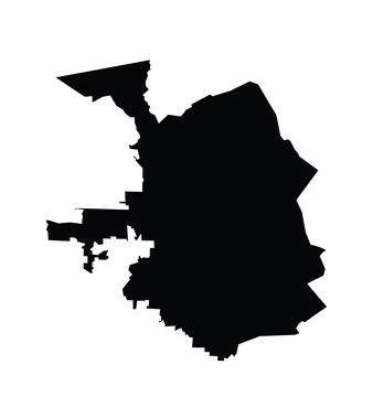 San Jose city map vector silhouette illustration Ilustração Stock