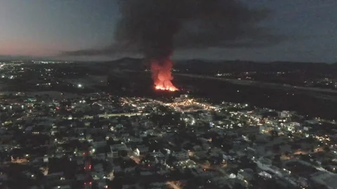 SAN JOSE DEL CABO BCS MEXICO-2023: An Aerial View Of A City At Night Stock Footage 245853796