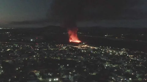 SAN JOSE DEL CABO BCS MEXICO-2023: An Aerial View Of A City At Night Stock Footage 245853865