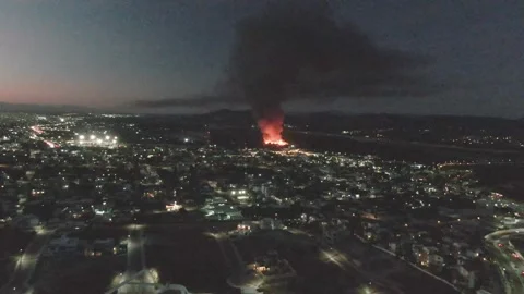 SAN JOSE DEL CABO BCS MEXICO-2023:An Aerial View Of A City At Night Stock Footage 245853896