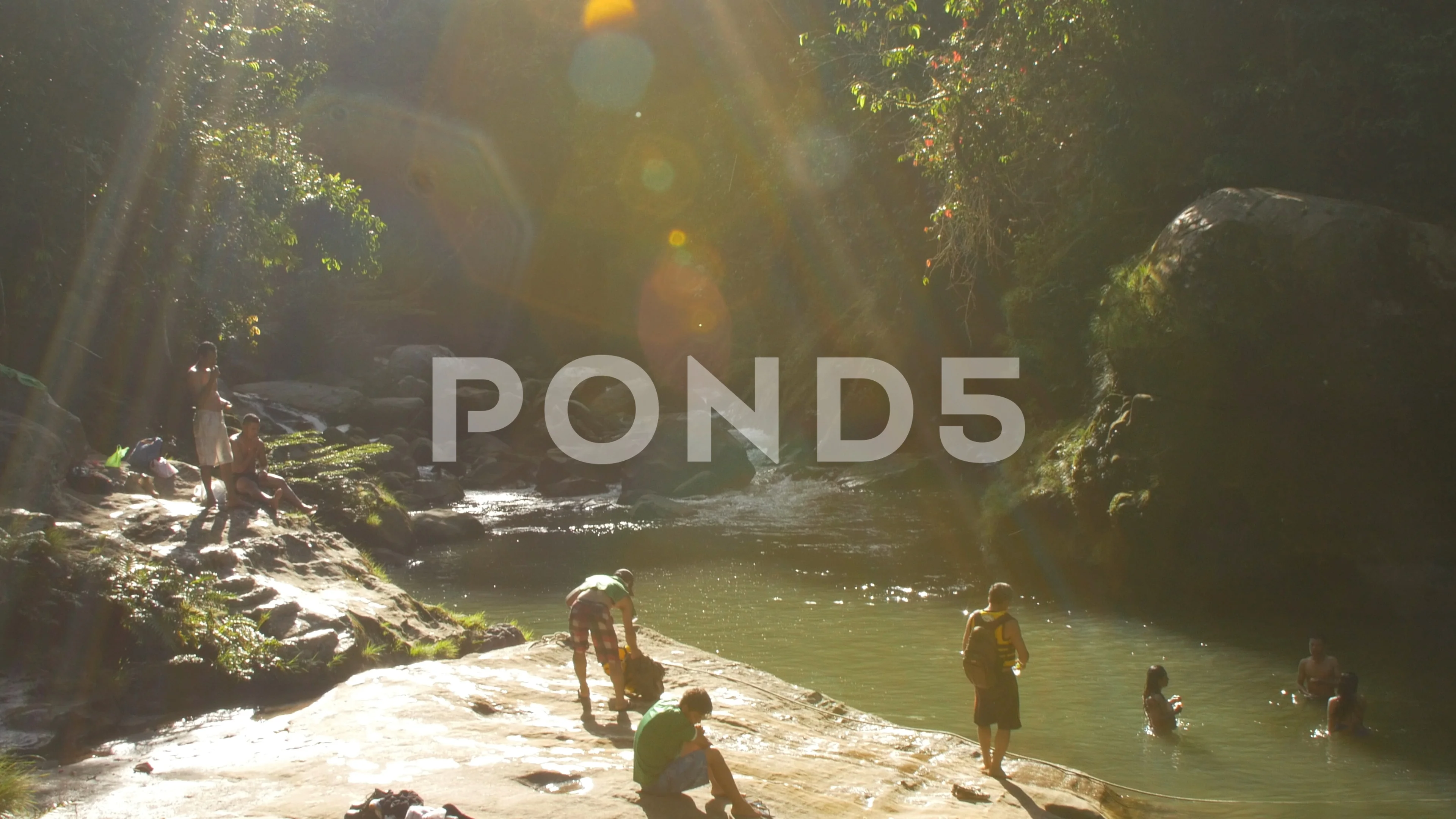 San Jose Hot Springs Near The Pishurayacu Cascades Footage 80433743