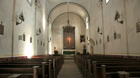 San Jose inside chapel  at altar close HD Stock Footage 109752