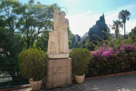 San Jose Obrero sculpture monument in Barcelona Stock Photos