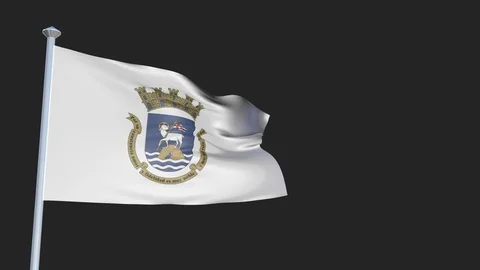 San Juan - Loopable 3D flag animation with Alpha Channel and Transparency for Stock Footage 91053194