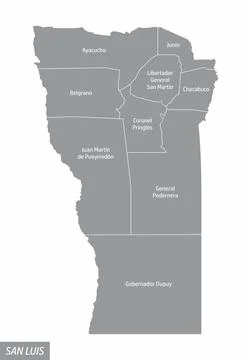 San Luis administrative map Stock Illustration