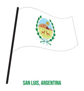San Luis Flag Waving Vector Illustration on White Background. Stock Illustration