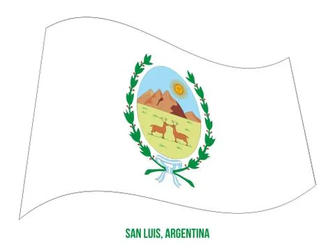 San Luis Flag Waving Vector Illustration on White Background. Flag of Argentina Stock Illustration