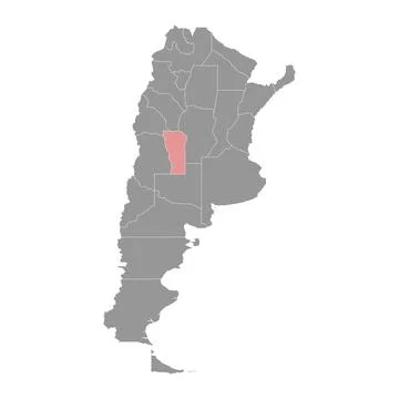 San Luis Province map, administrative division of Argentina. Vector illustr.. Stock Illustration