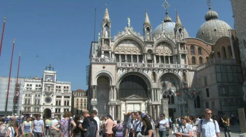 San Marco Saint Mark's Square in Venice, Italy Stock Footage 717456