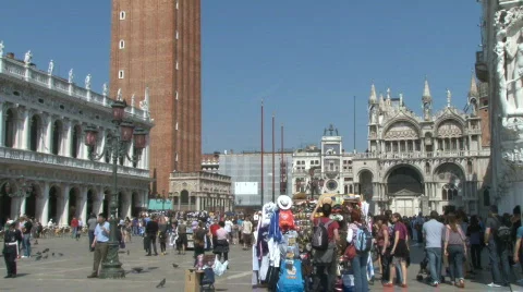 San Marco Saint Mark's Square in Venice, Italy Stock Footage 717850