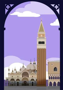 San Marco Square. Venice. vector. Illustrazione stock