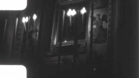 San Marino 1960s, Interior of Catholic Church with Candles and Sacred Paintings Stock Footage 313240953