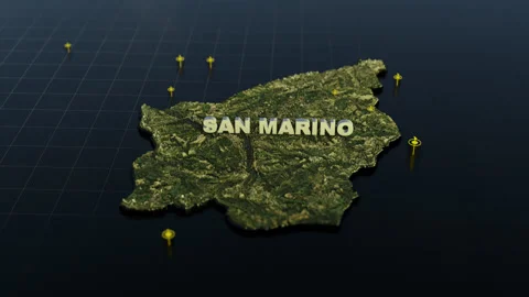 San Marino 3D Map With Animation Stock Footage 309586119