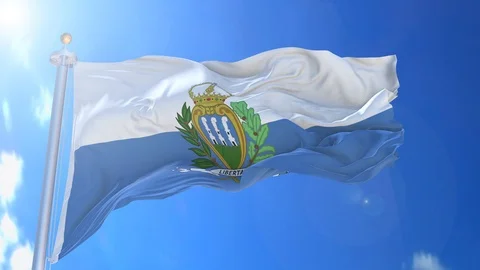 San Marino animated flag pack in 3D and isolated background Stock Footage 119930586