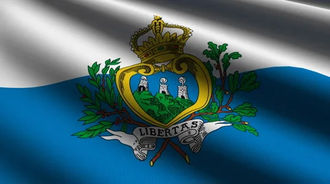 San Marino flag close up Stock Footage 5162644