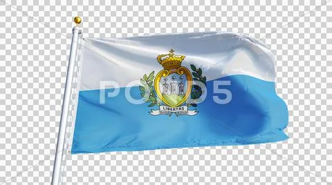 San Marino flag, close up, isolated with alpha channel Stock Photos